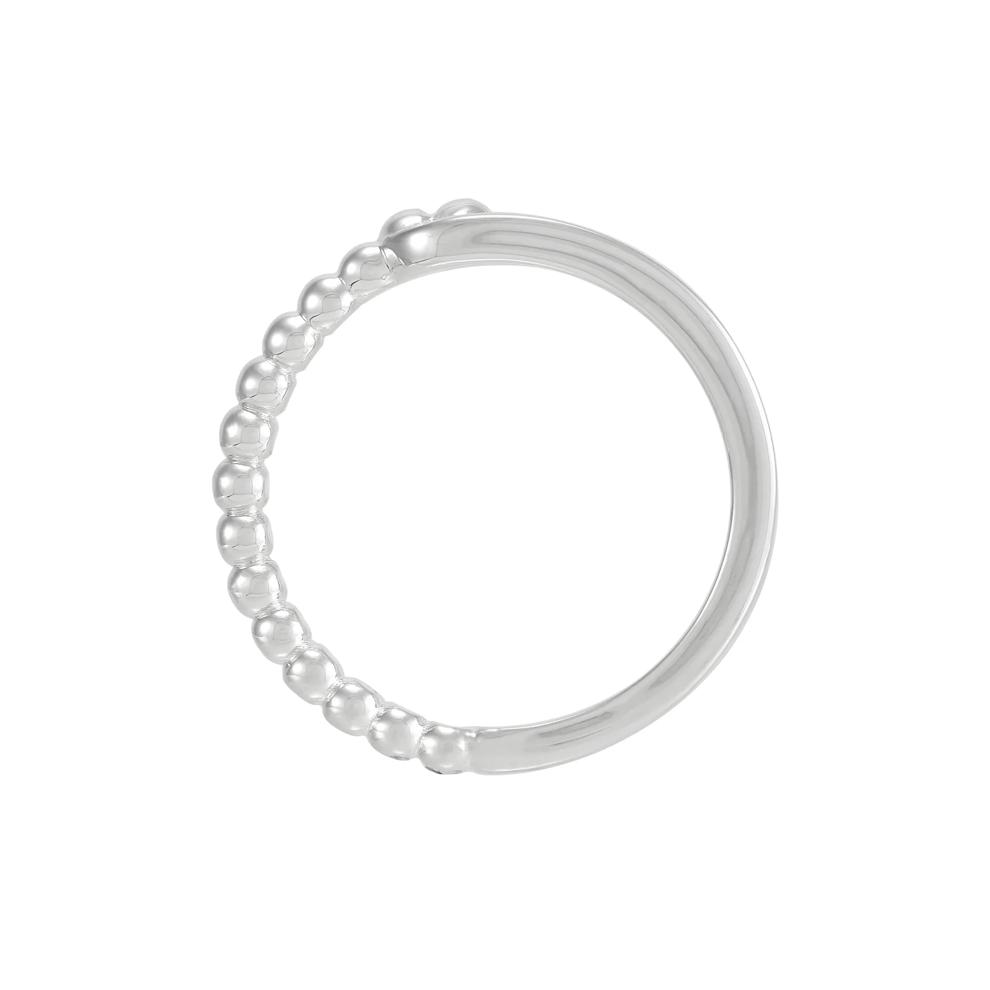 Polished Beaded and Smooth Loop Band in Sterling Silver – Image 2 of 4