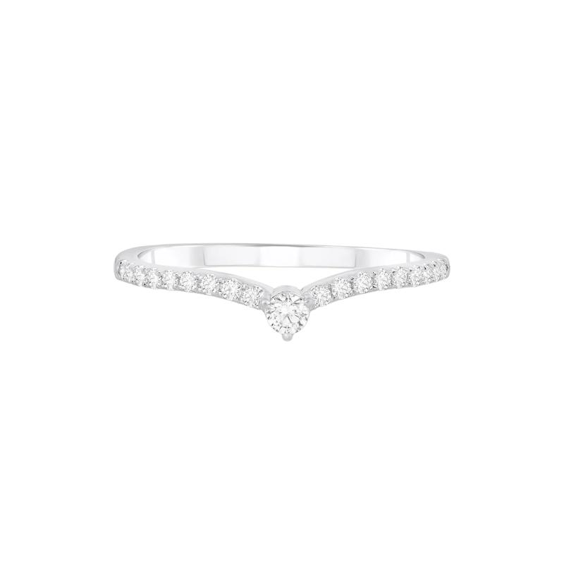 Diamond Contour Band in 10K White Gold &#40;1/5 ct. tw.&#41; – Image 1 of 3