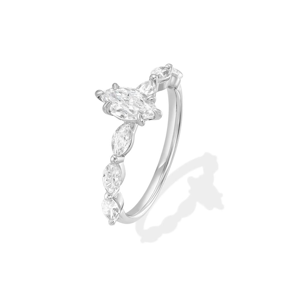 Diamond Marquise Center Engagement Ring in 14K White Gold (1 ct. tw.) – Image 4 of 4