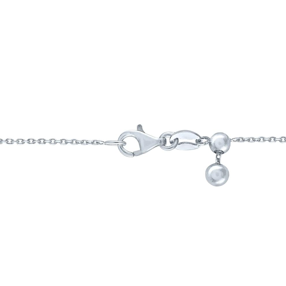 Diamond Accent Paperclip Connection Pendant in Sterling Silver  – Image 3 of 3