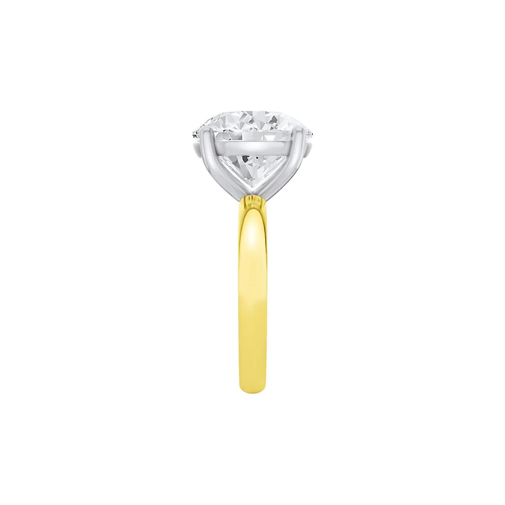 Lab Grown Diamond Round Solitaire Ring in 14K Yellow &amp; White Gold (8 ct.) – Image 3 of 4