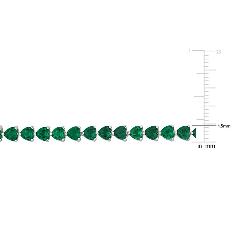 Lab-Created Emerald Tennis Bracelet in Sterling Silver – Image 3 of 5
