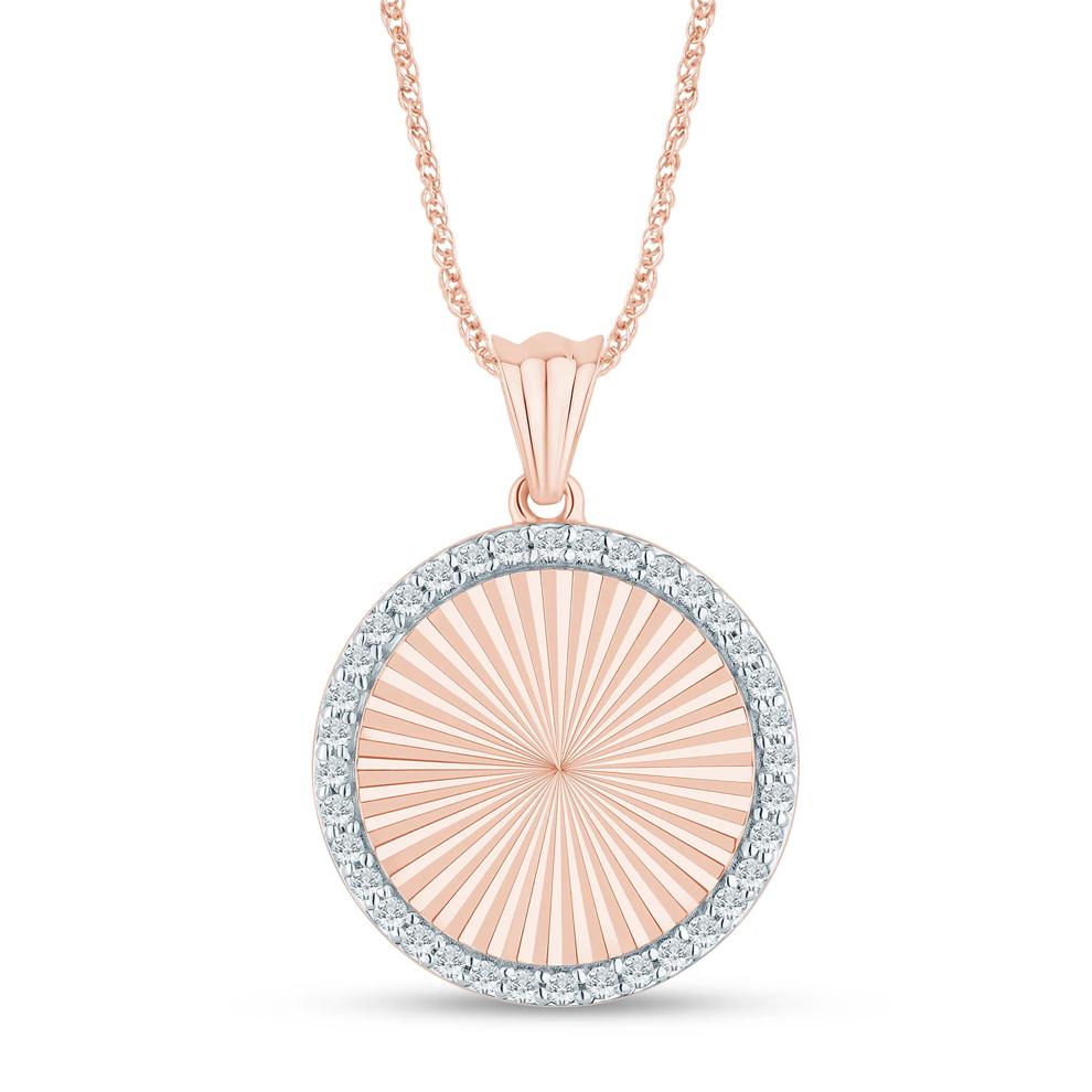 Diamond Accent Medallion Pendant in 10K Rose Gold (1/7 ct. tw.) – Image 1 of 3