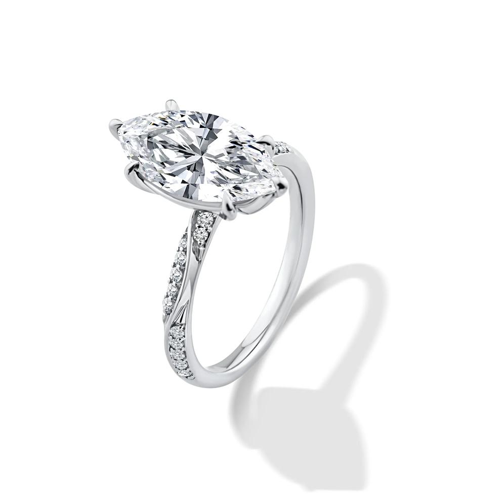 Lab Grown Diamond Marquise Engagement Ring in Platinum (3 1/5 ct. tw.) – Image 4 of 4