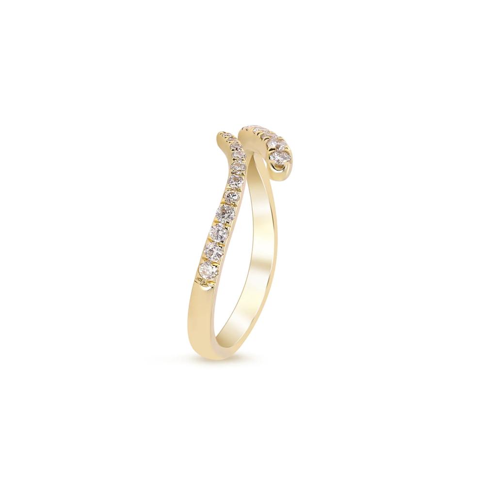 Open Bypass Ring with Diamonds in 10K Yellow Gold (1/4 ct. tw.) – Image 3 of 4