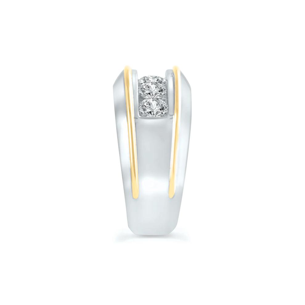 Lab Grown Diamond Five-Stone Wedding Ring in 14K White and Yellow Gold (2 ct. tw.) – Image 3 of 4