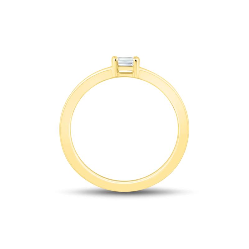 Lab Grown Diamond Emerald-Cut East-West Ring in Vermeil &#40;1/8 ct. tw.&#41; – Image 2 of 3