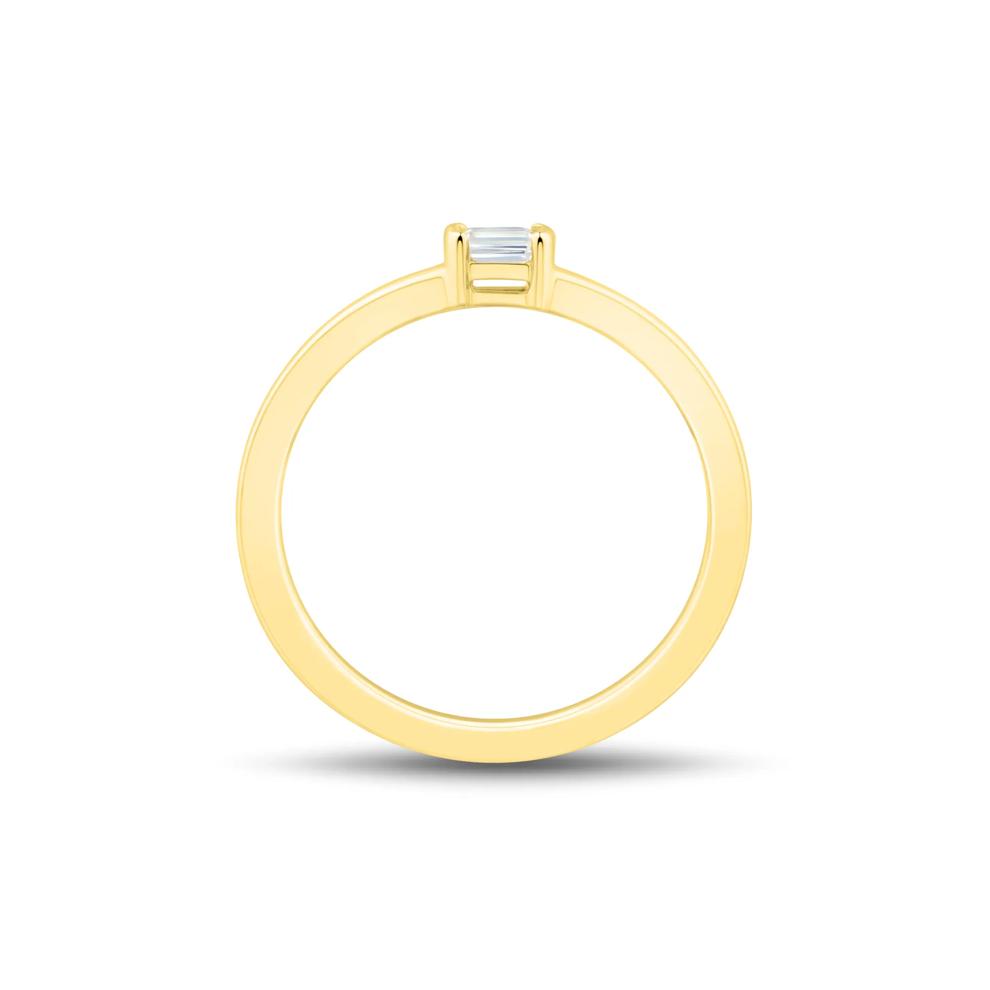 Lab Grown Diamond Emerald-Cut East-West Ring in Vermeil (1/8 ct. tw.) – Image 2 of 3