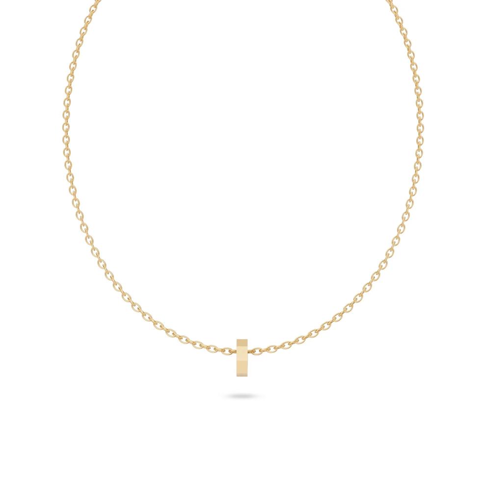 Men's Hex Nut Pendant Necklace in Sterling Silver &amp; 18K Gold Vermeil – Image 1 of 4
