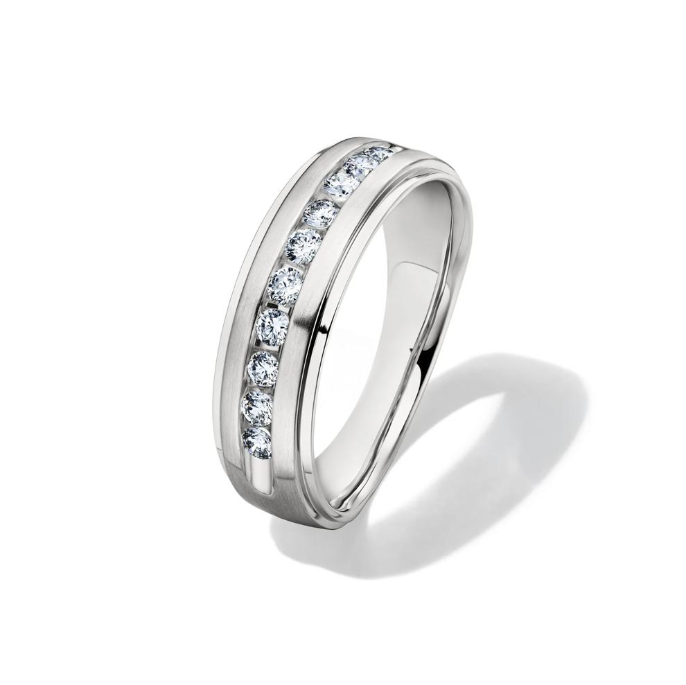 Men's 1/2 ct. tw. Diamond Band in 10K White Gold, 4.5MM – Image 4 of 4