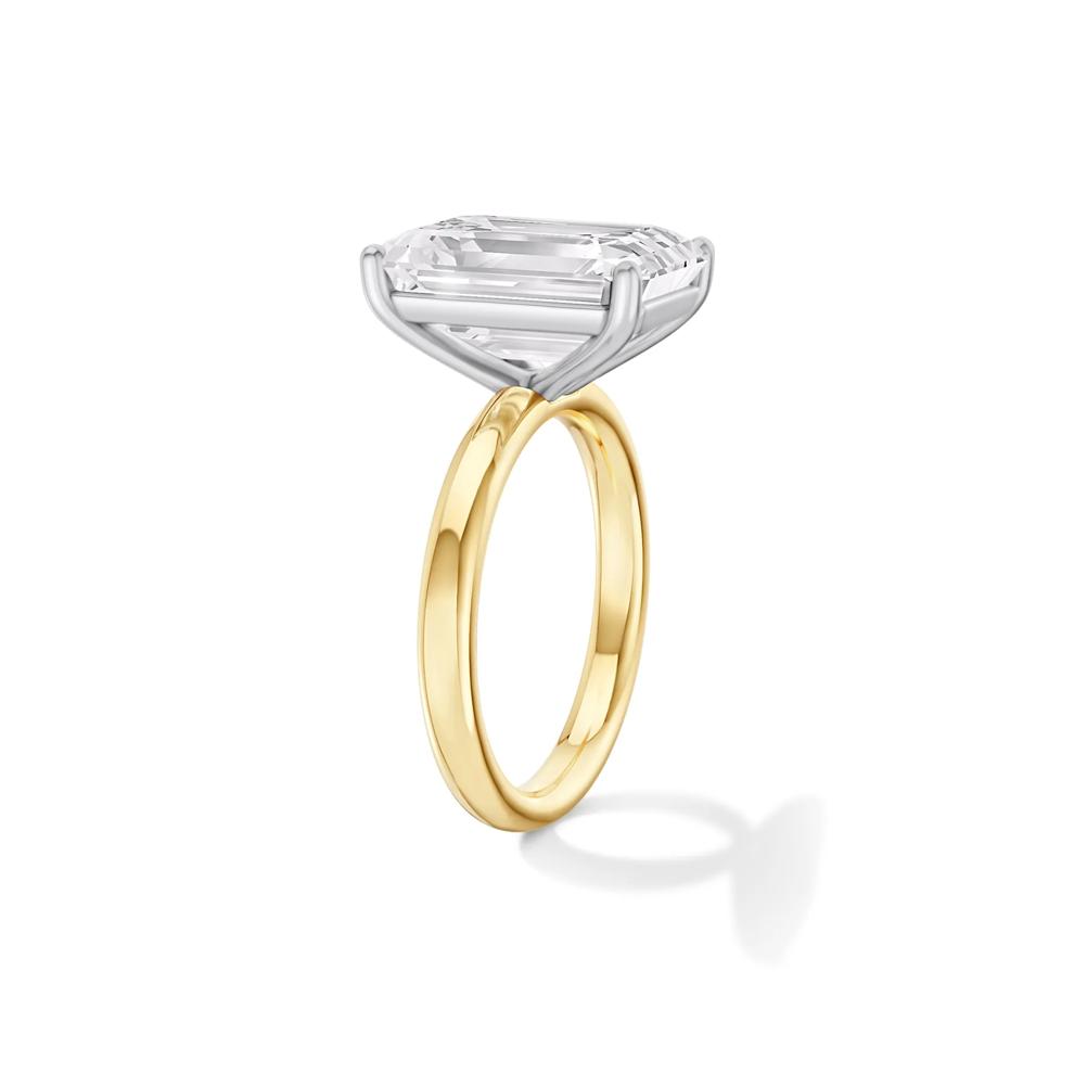Lab Grown Diamond Emerald-Cut Solitaire Ring in 14K Yellow &amp; White Gold (7 ct.) – Image 3 of 4