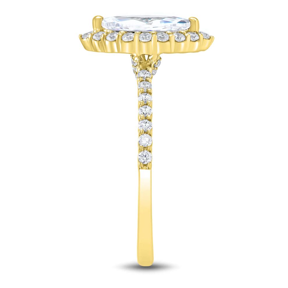 Lab Grown Diamond Marquise Halo Engagement Ring in 14K Yellow Gold (1 3/4 ct. tw.) – Image 2 of 3
