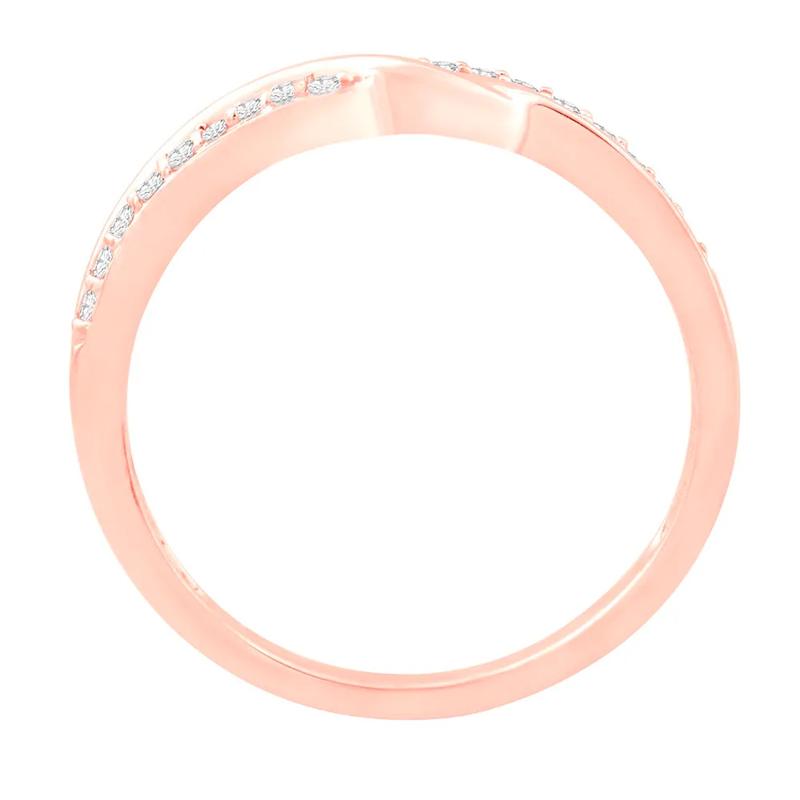 1/7 ct. tw. Diamond Contour Band in 14K Rose Gold – Image 2 of 3