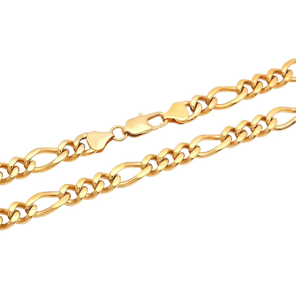 Men's Figaro Chain in Ion-Plated Stainless Steel, 7.5MM, 24" – Image 2 of 3