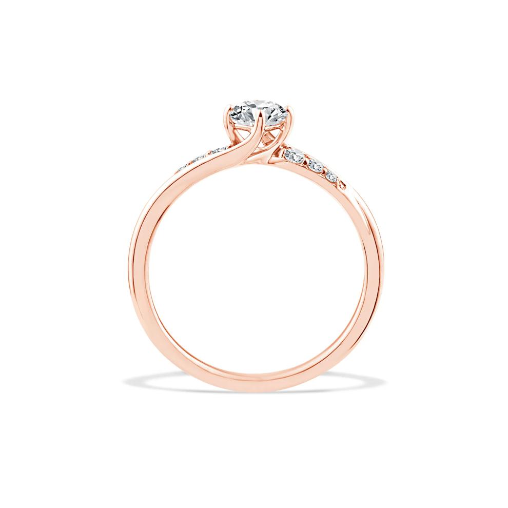 Lab Grown Diamond Round Center Promise Ring in 10K Rose Gold (1/2 ct. tw.) – Image 2 of 4