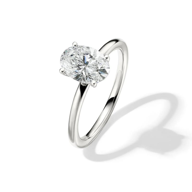 Lab Grown Diamond Oval Solitaire Engagement Ring in Platinum &#40;1 1/2 ct.&#41; – Image 4 of 4