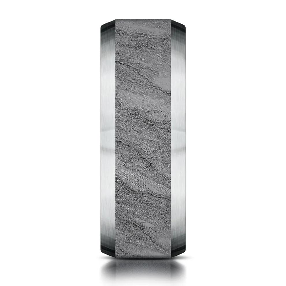 Men' Band with Lava Rock Texture in Gray Tantalum, 7MM – Image 3 of 3