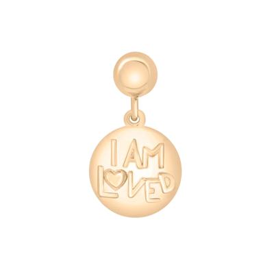 I Am Loved Disc Bead Charm in Vermeil