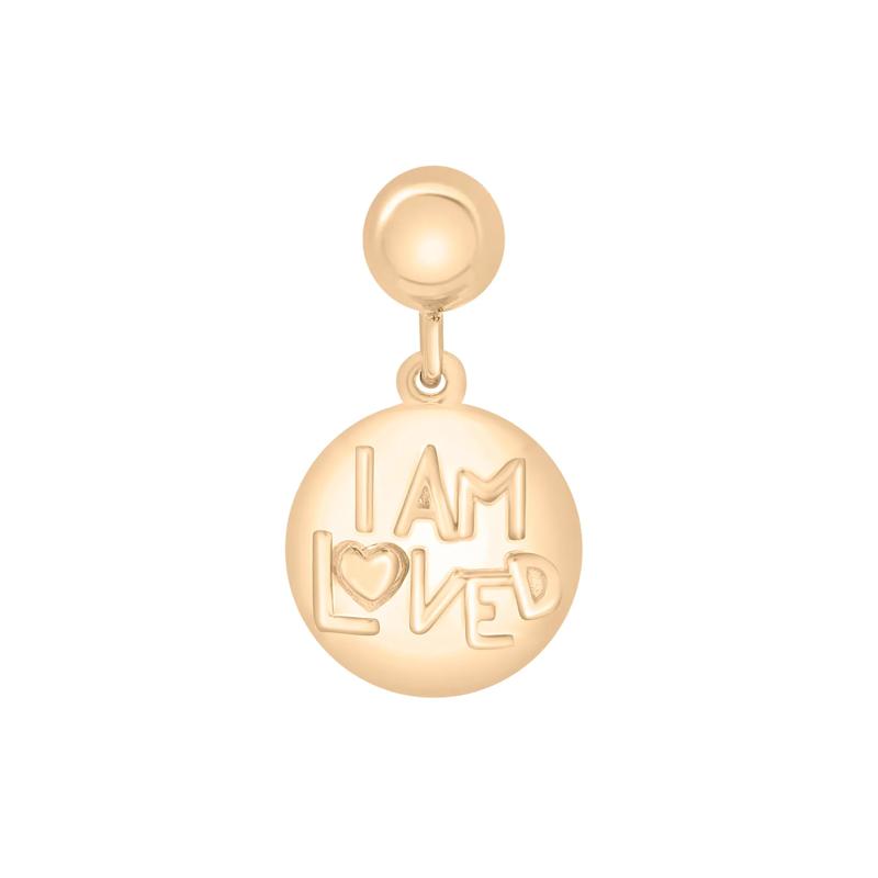 I Am Loved Disc Bead Charm in Vermeil – Image 1 of 3