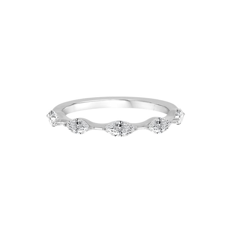 Lab Grown Diamond Marquise Stack Ring in 10K White Gold &#40;1/2 ct. tw.&#41; – Image 1 of 3