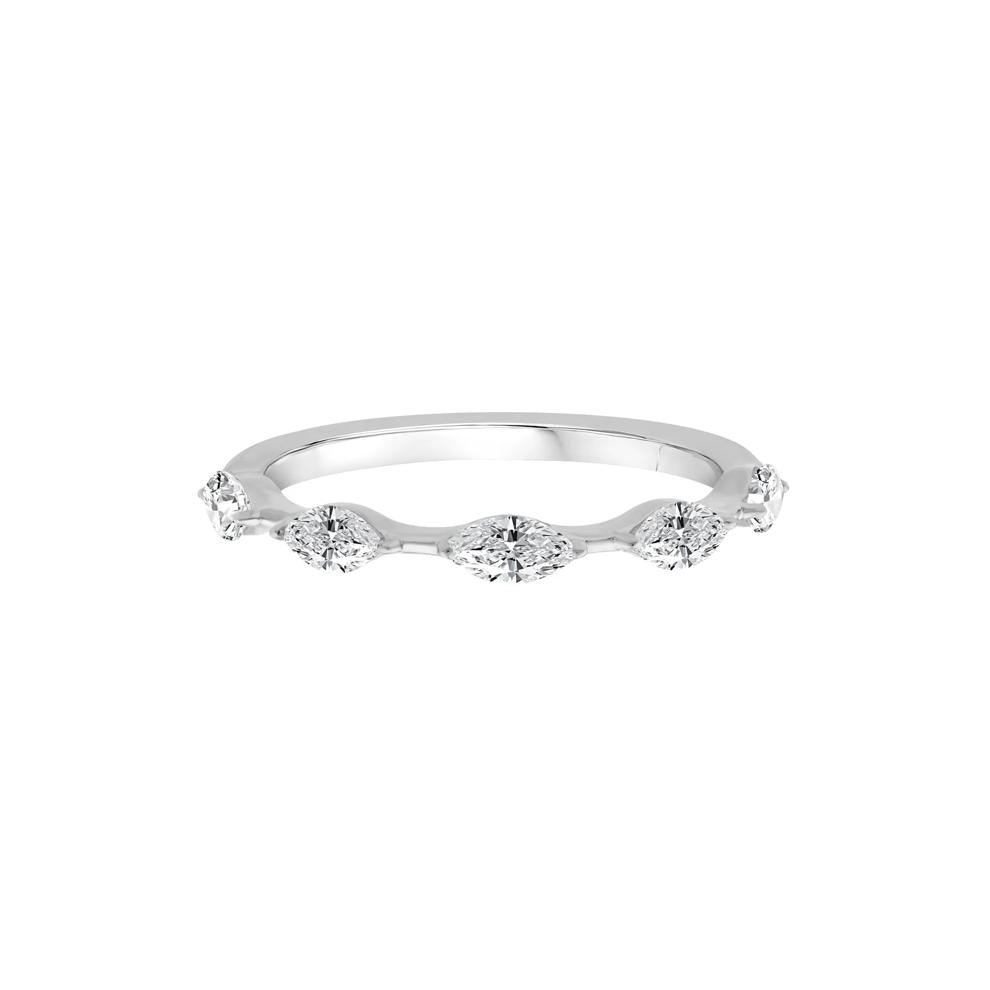 Lab Grown Diamond Marquise Stack Ring in 10K White Gold (1/2 ct. tw.) – Image 1 of 3