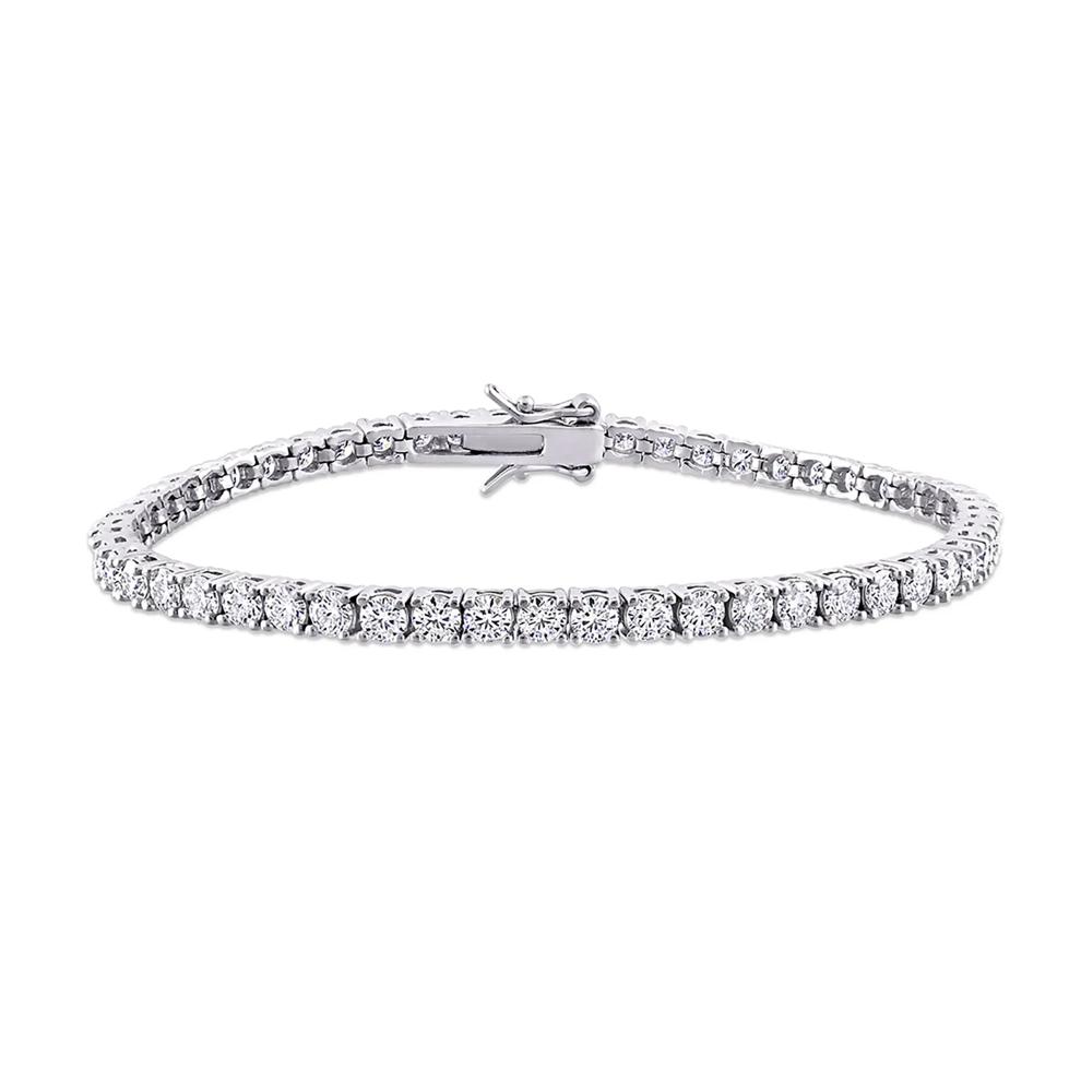 Moissanite Tennis Bracelet in Sterling Silver (5 5/8 ct. dew) – Image 1 of 4