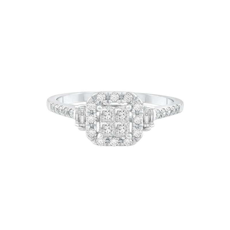 Diamond Composite Engagement Ring in 10K White Gold &#40;1/2 ct. tw.&#41; – Image 1 of 3