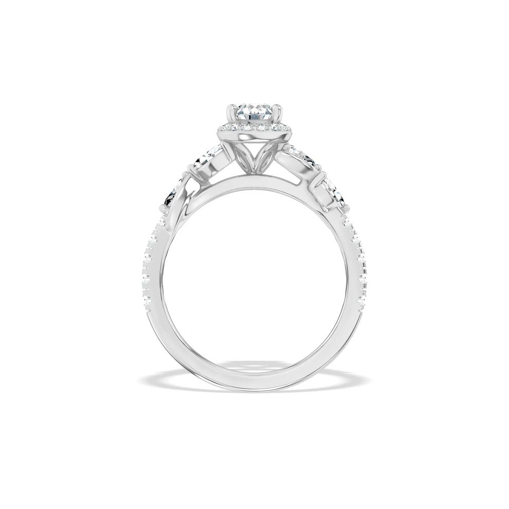 Diamond Pear-Shaped Halo Engagement Ring in 14K White Gold (1 ct. tw.) – Image 2 of 4