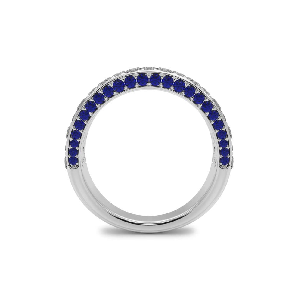Diamond and Blue Sapphire Anniversary Band in 14K White Gold (2 ct. tw.) – Image 2 of 5