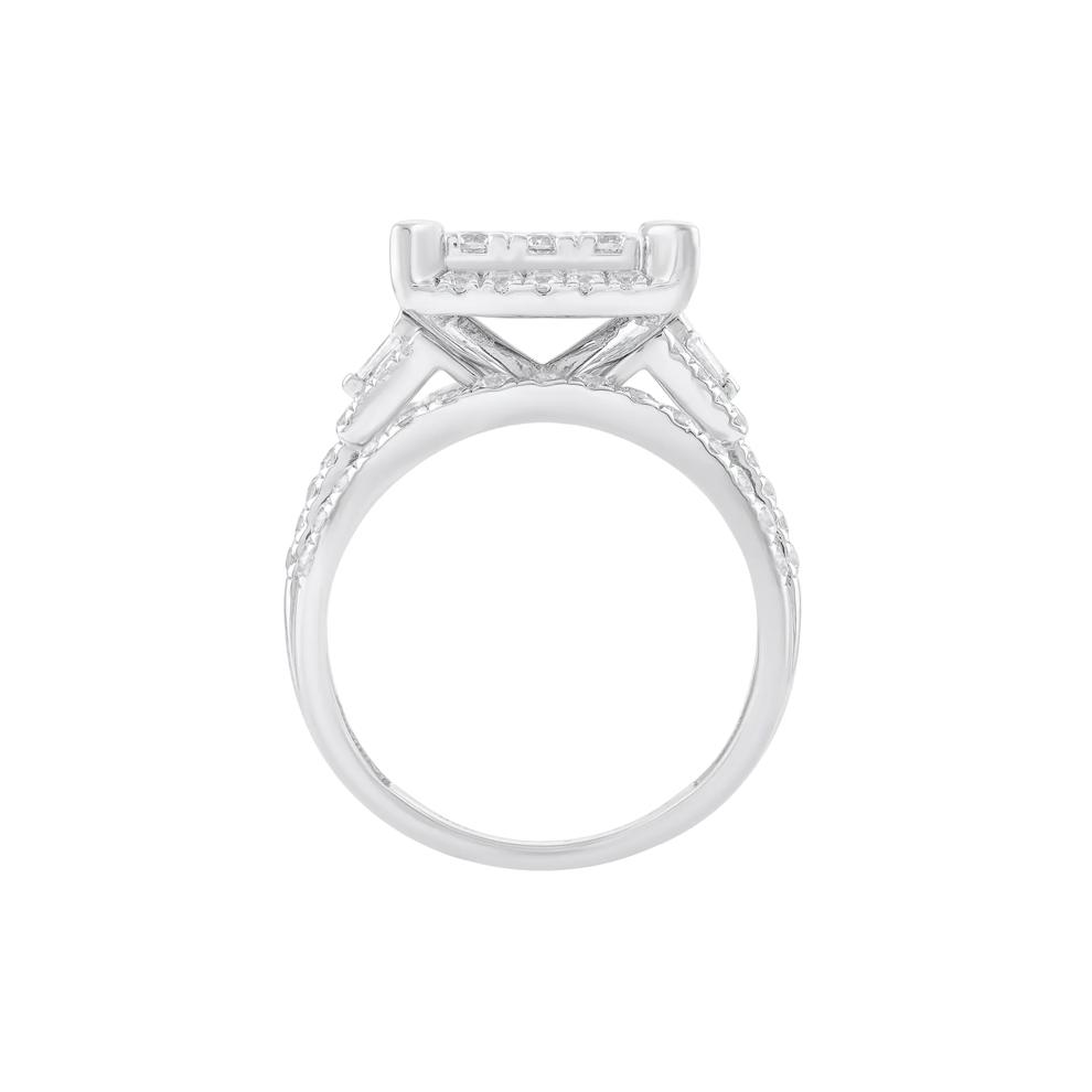 Diamond Composite Multi-Row Engagement Ring in 10K White Gold (2 ct. tw.) – Image 2 of 3