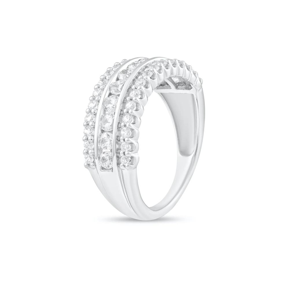 Diamond Multi-Row Band in 10K White Gold (1 ct. tw.) – Image 4 of 4