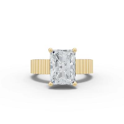 Lab Grown Diamond Radiant Solitaire Engagement Ring in 18K Yellow Gold (4 ct.)