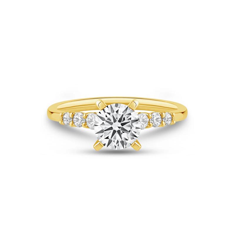 1/4 ct. tw. Brilliant-Round Diamond Semi-Mount Engagement Ring in 14k Yellow Gold &#40;Setting Only&#41; – Image 1 of 6