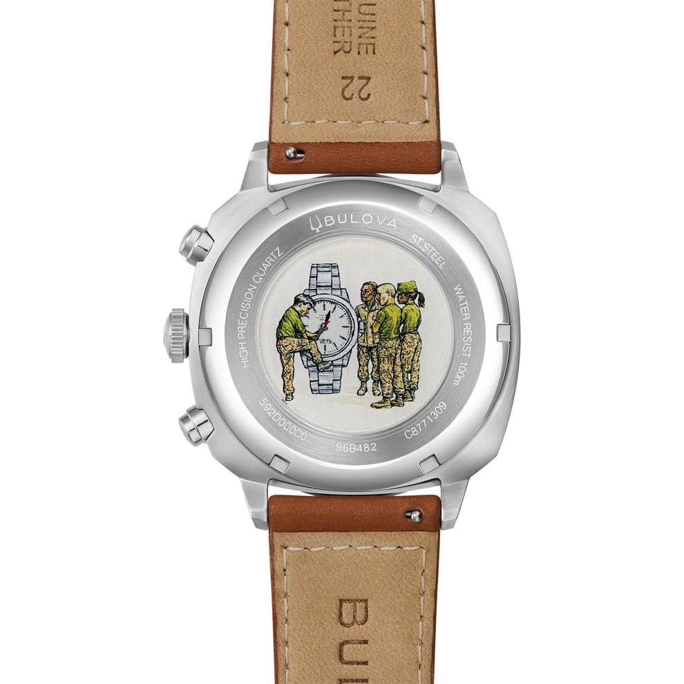 Men's US Military Veterans Watch With a Brown Leather Strap – Image 4 of 4