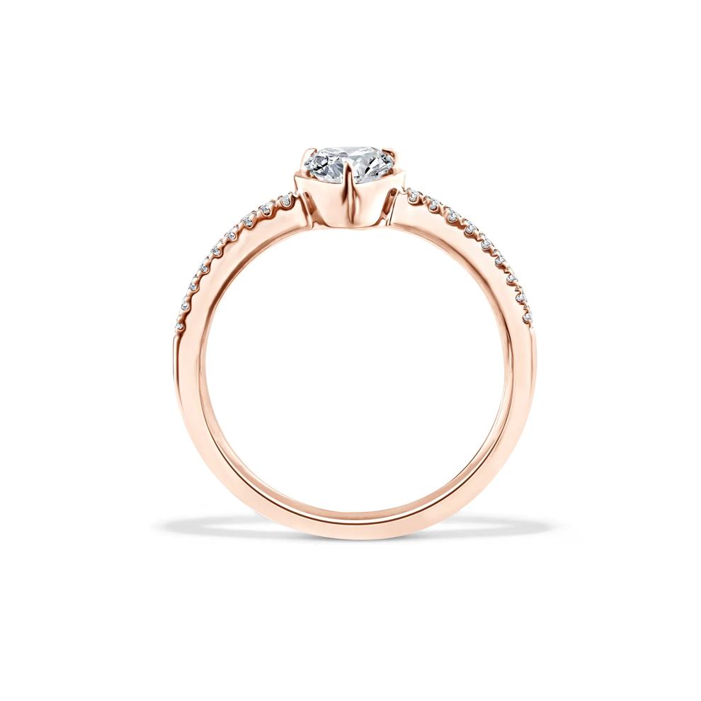 Lab Grown Diamond Heart Center Promise Ring in 10K Rose Gold (1/2 ct. tw.) – Image 2 of 4