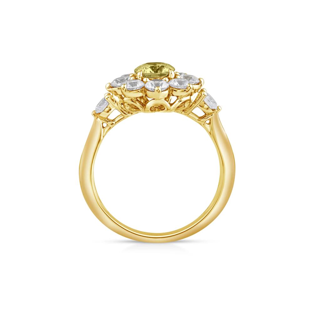Lab Grown Yellow Diamond Center Starburst Ring in 14K Yellow Gold (2 ct. tw.) – Image 2 of 3