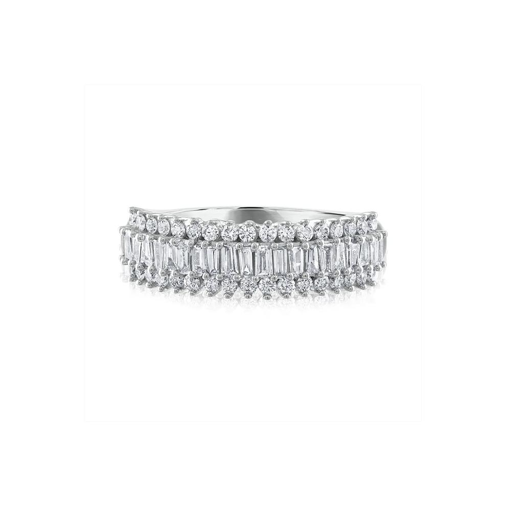 Baguette &amp; Round Diamond Band in 10K White Gold (3/4 ct. tw.) – Image 1 of 3