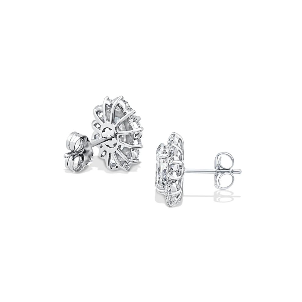 Lab Grown Diamond Blue Oval Center Stud Earrings in 14K White Gold (4 ct. tw.) – Image 2 of 2