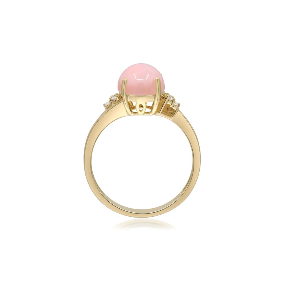 Pink Opal and Diamond Accent Ring in 10K Yellow Gold – Image 2 of 5