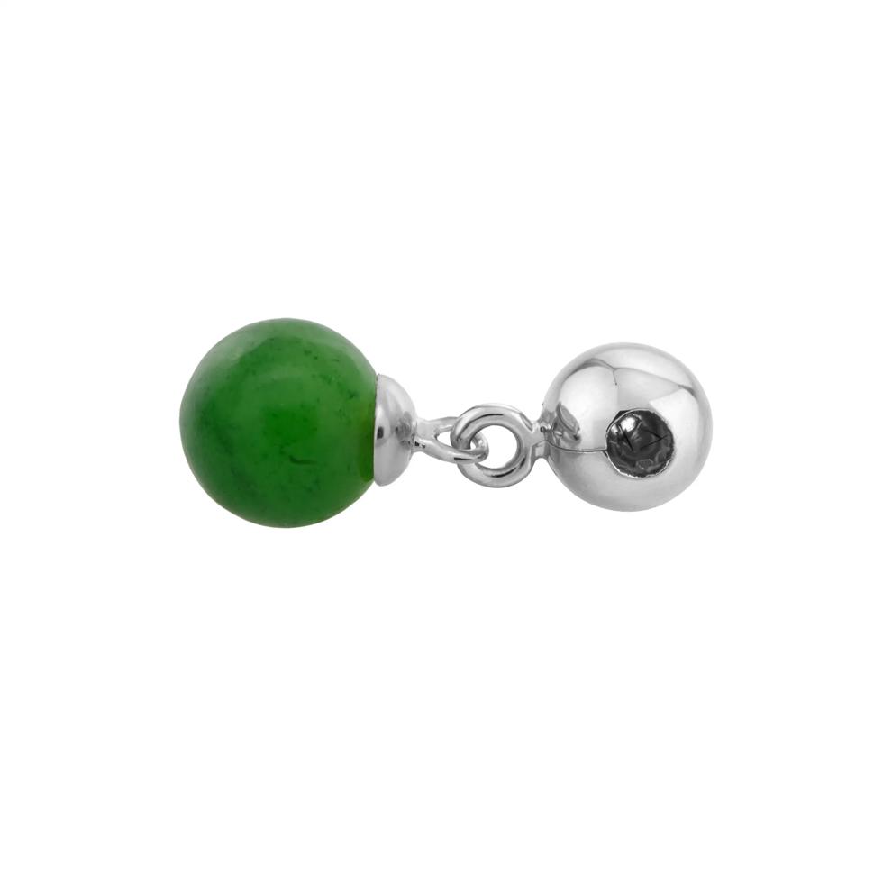 Green Jade Bead Charm in Sterling Silver – Image 2 of 2