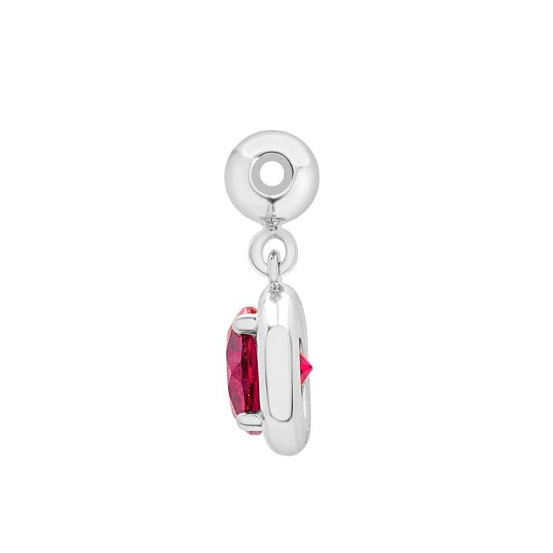Lab-Created Ruby Birthstone Bead Charm in Sterling Silver – Image 2 of 3