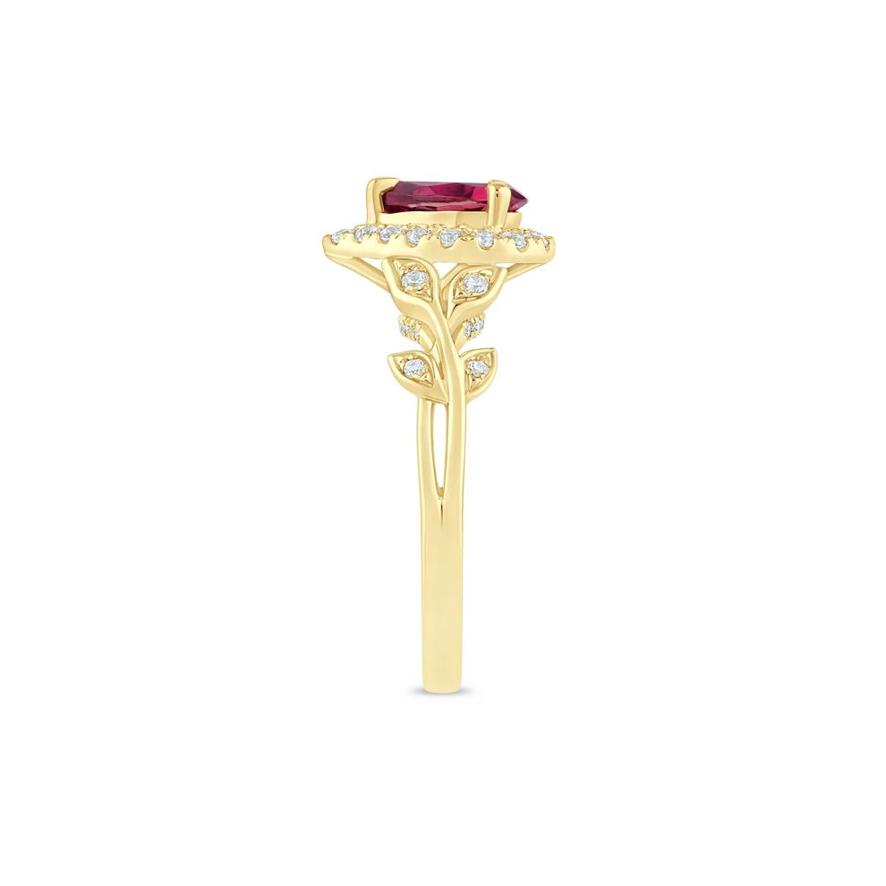Ramona Rhodolite Garnet and Lab Grown Diamond Engagement Ring in 14K Yellow Gold (1/3 ct. tw.) – Image 3 of 3