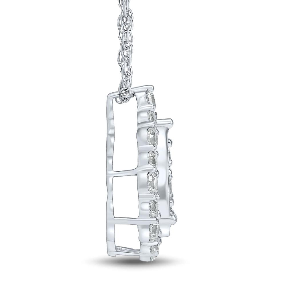 Lab Grown Diamond Pear-Shaped Cluster Pendant in 10K White Gold (1/2 ct. tw.) – Image 2 of 3