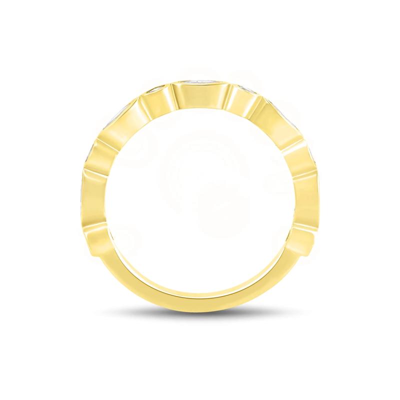 Lab Grown Diamond Bezel-Set Anniversary Band in 10K Yellow Gold &#40;1/2 ct. tw.&#41; – Image 2 of 3