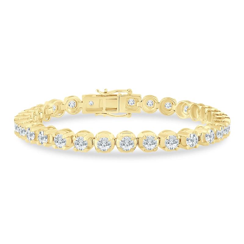 Men&#39;s Lab Grown Diamond Tennis Bracelet in 10K Yellow Gold &#40;12 ct. tw.&#41; – Image 1 of 2