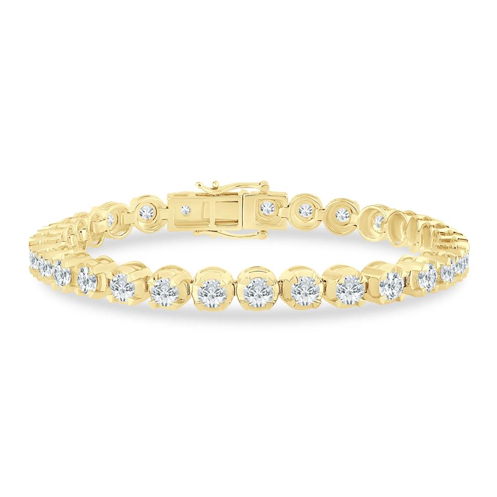 Men's Lab Grown Diamond Tennis Bracelet in 10K Yellow Gold (12 ct. tw.) – Image 1 of 2