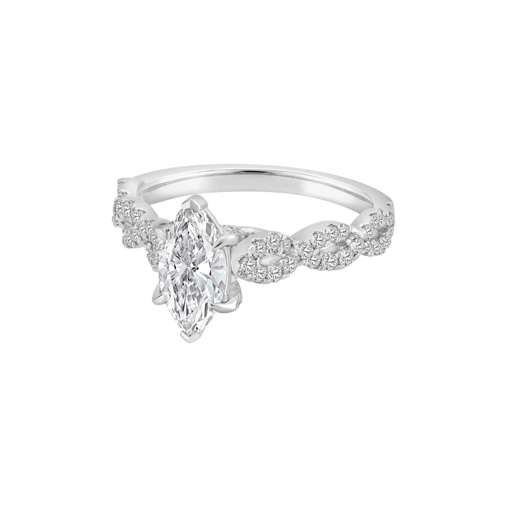 Marquise Center Diamond Engagement Ring in Platinum (1-1/2 ct. tw.) – Image 4 of 4