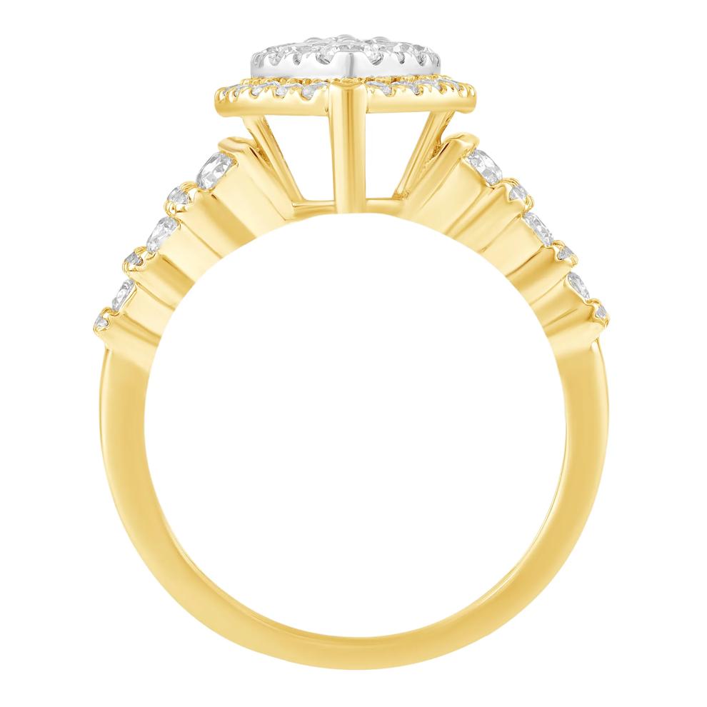 Diamond Marquise Composite Engagement Ring in 10K Yellow &amp; White Gold (1 1/2 ct. tw.) – Image 2 of 3