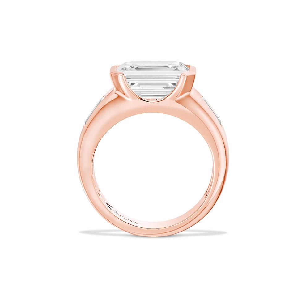 Lennox Lab Grown Diamond Emerald-Cut Center in 14K Rose Gold (3 3/8 ct. tw.) – Image 2 of 4