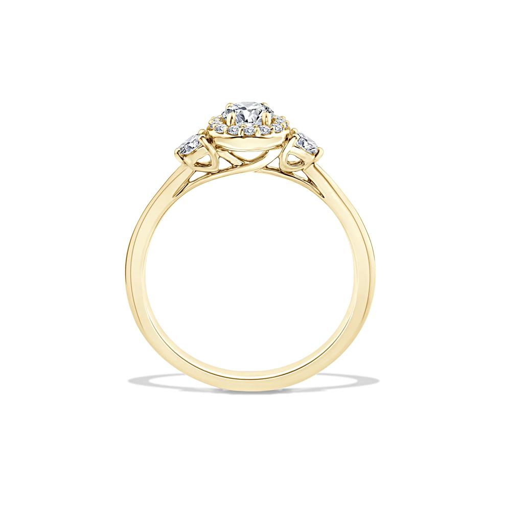 Lab Grown Diamond Halo Promise Ring in 10K Yellow Gold (1/2 ct. tw.) – Image 2 of 4